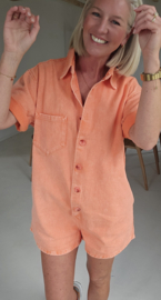 JINA jeans playsuit peach