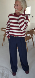 ANOUK striped soft knit burgundy