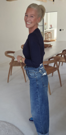 MILIA v-neck basic knit navy