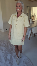 THE PERFECT JEANS dress short-sleeved butter yellow