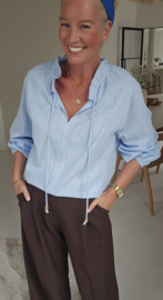 IMMY cotton bohemian blouse pastel blue