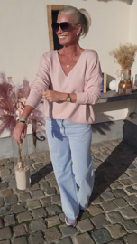 SOLEA soft v-neck knit powder pink