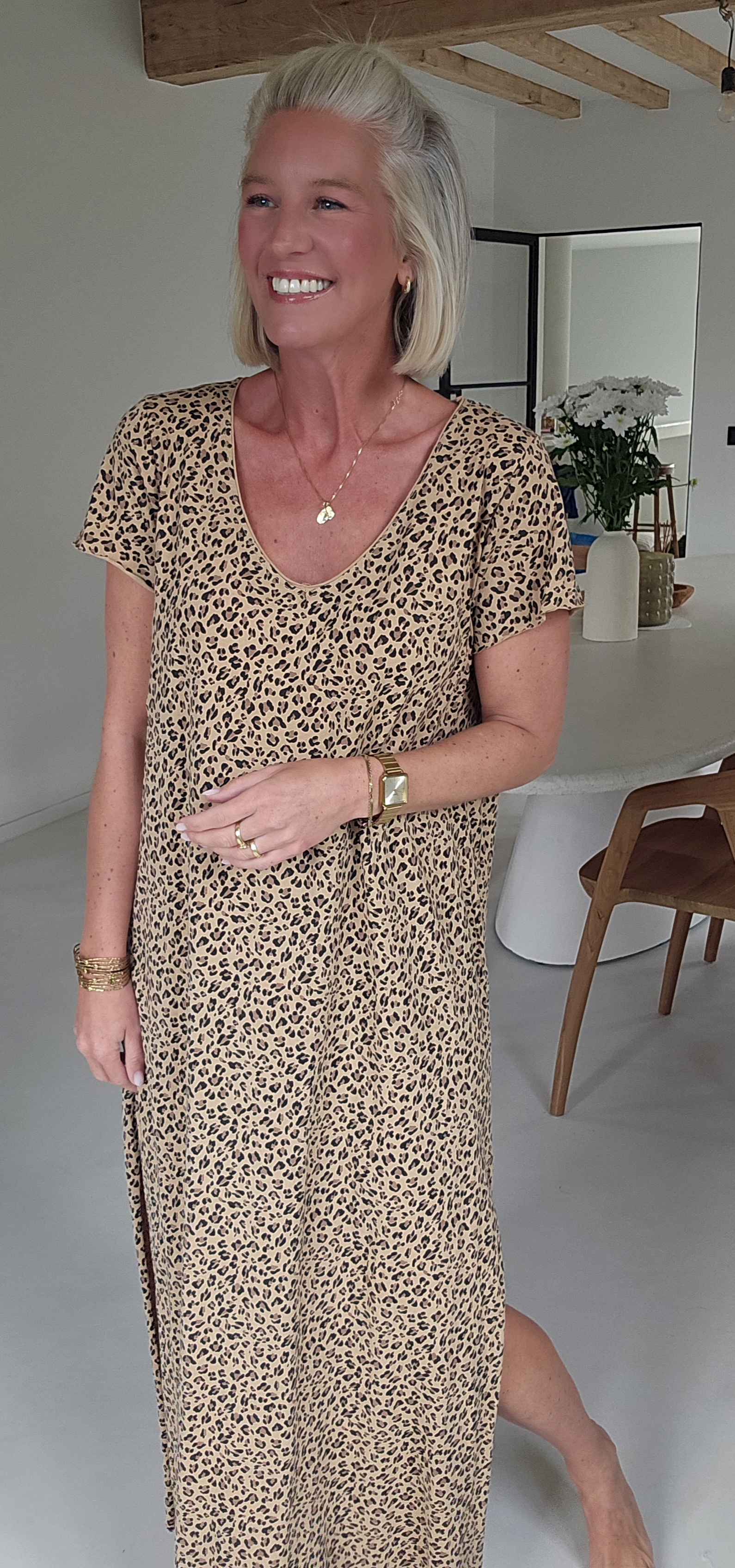 LEO maxi T-shirt dress