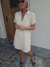 THE PERFECT JEANS 2 short-sleeved dress beige