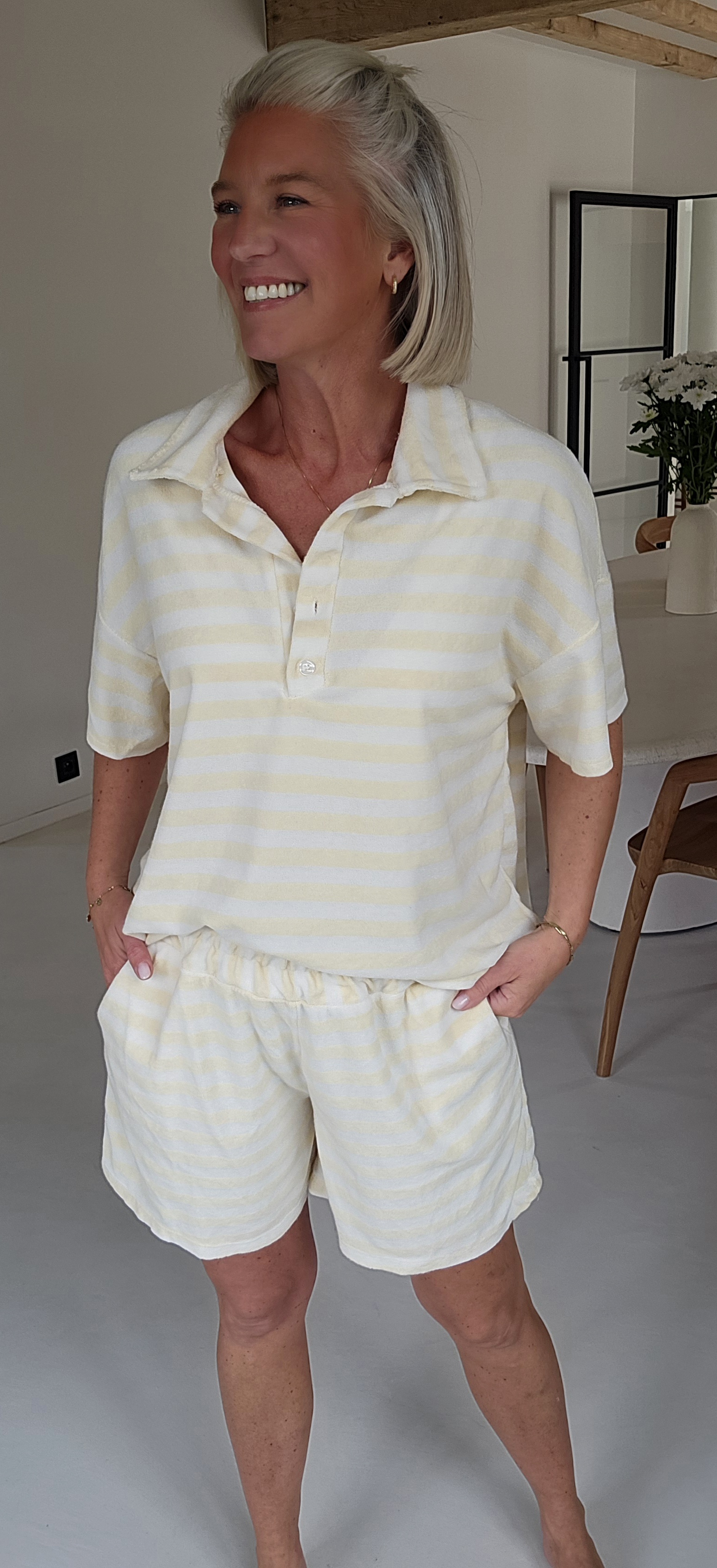 TITINE striped terry set vanilla