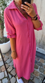 RHEA maxi shirt dress darker old pink