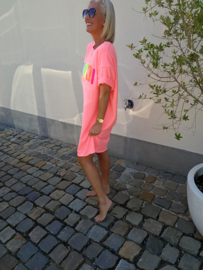 ICONIC sweatshirt dress neon pink