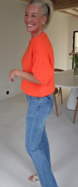 CINDY short-sleeved knit neon orange