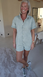 JINA denim playsuit sage green