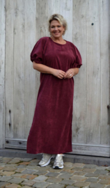 DOMI maxi velours dress burgundy
