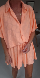 BEACH TIME terry set neon coral