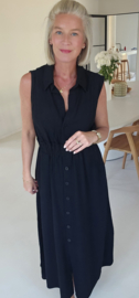 KIRA viscose linen maxi dress black