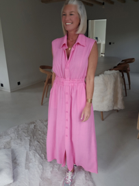KIRA viscose linen maxi dress fuschia