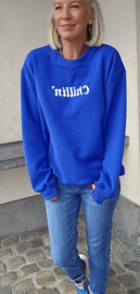 CHILLIN' oversized sweatshirt kobalt blue
