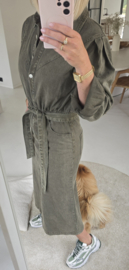 MADELON maxi jeans dress washed khaki