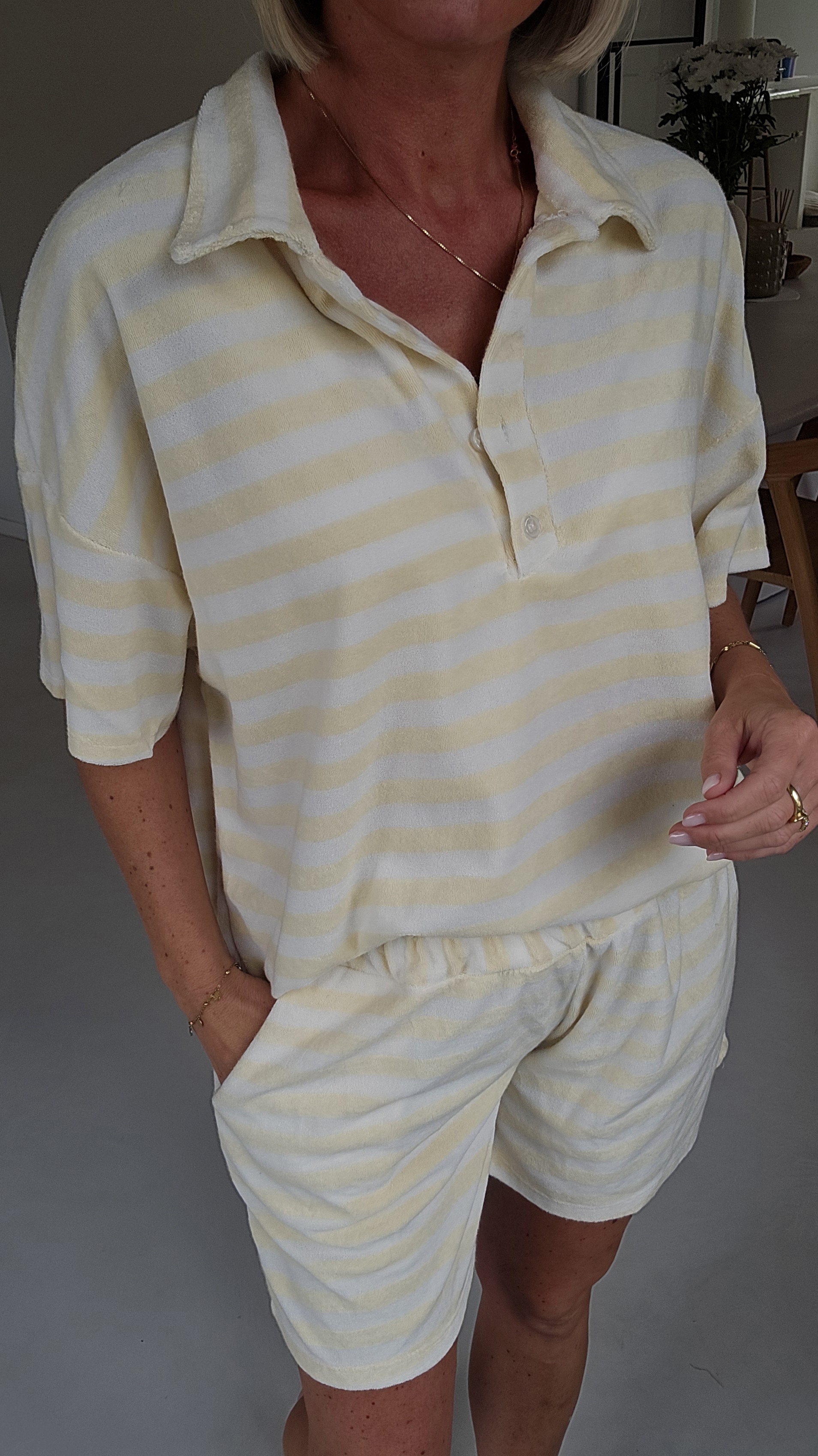 TITINE striped terry set vanilla