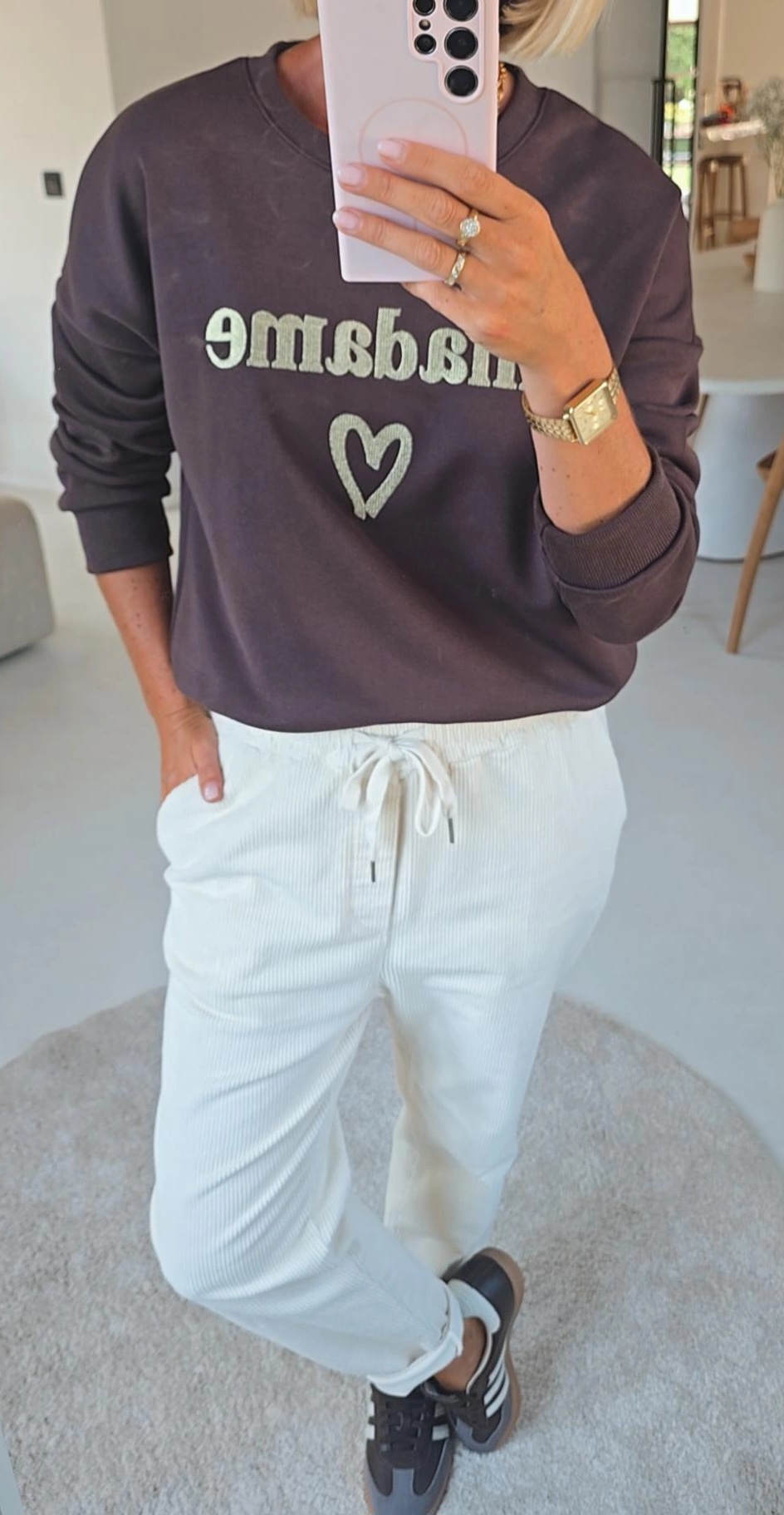 MADAME cotton sweatshirt chocolat