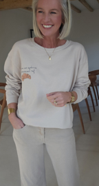 SUNDAYS ARE FOR CROISSANTS cotton sweatshirt beige