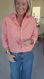 AVA basic cotton shirt peachy orange