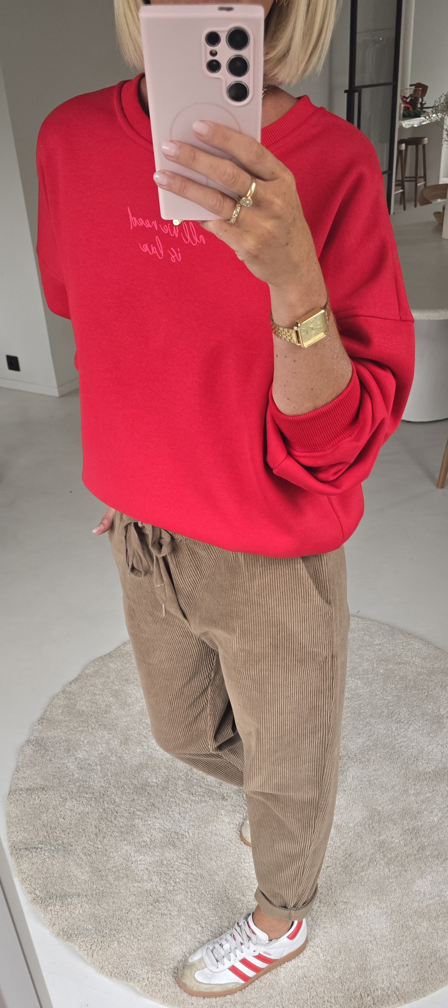 ALL WE NEED IS LOVE sweatshirt red