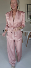 ROSIE satin suit silky old pink