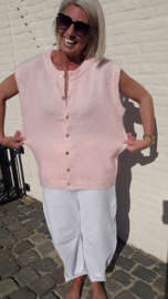ELENE sleeveless knit cardigan curve pink