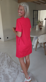 CINNE cotton tee dress red