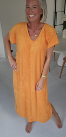DIDI maxi terry T-shirt dress orange v-neck