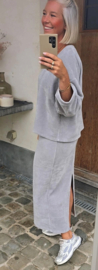 MANDA velvet set soft grey