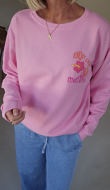 ENJOY EVERY MOMENT cotton sweatshirt baby pink