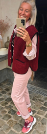 MELIA 2 sleeveless teddy jacket burgundy