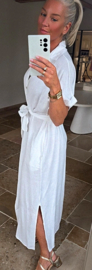 ORORA linen maxi dress white
