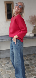 ANDREA fleece sweatshirt red