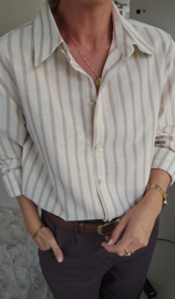 AMBER striped shirt beige