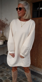 DJOELI sweatshirt fleece dress ecru