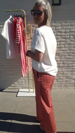 CICI checkered loose pants red