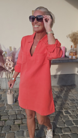 THE PERFECT JEANS 2 longsleeve dress coral