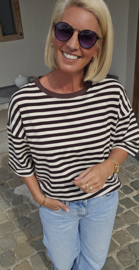 AYLIN oversized striped T-shirt chocolat