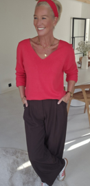 ANITI oversized v-neck knit soft red