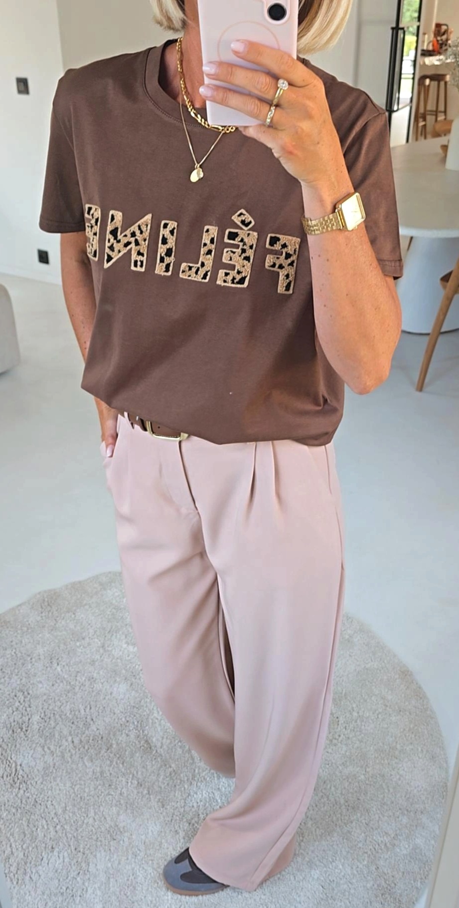 FÉLINE cotton T-shirt chocolat