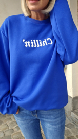CHILLIN' oversized sweatshirt kobalt blue