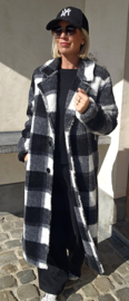 TINIE maxi coat black white
