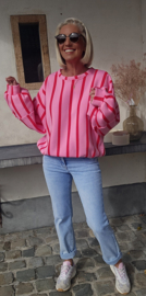 LUCIA striped cotton sweatshirt pink
