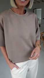 STANNIE short-sleeved sweatshirt taupe