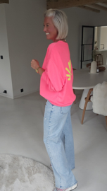 ICONIC CLUB sweatshirt neon coral