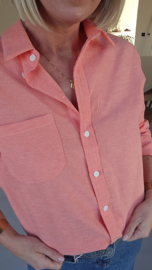 AVA basic cotton shirt peachy orange