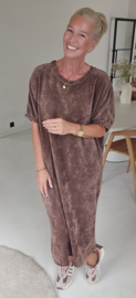 MANDIE soft velvet maxi dress chocolat