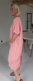 MANDIE soft velvet maxi dress pastel peach