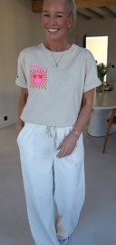 HAPPY cotton T-shirt beige