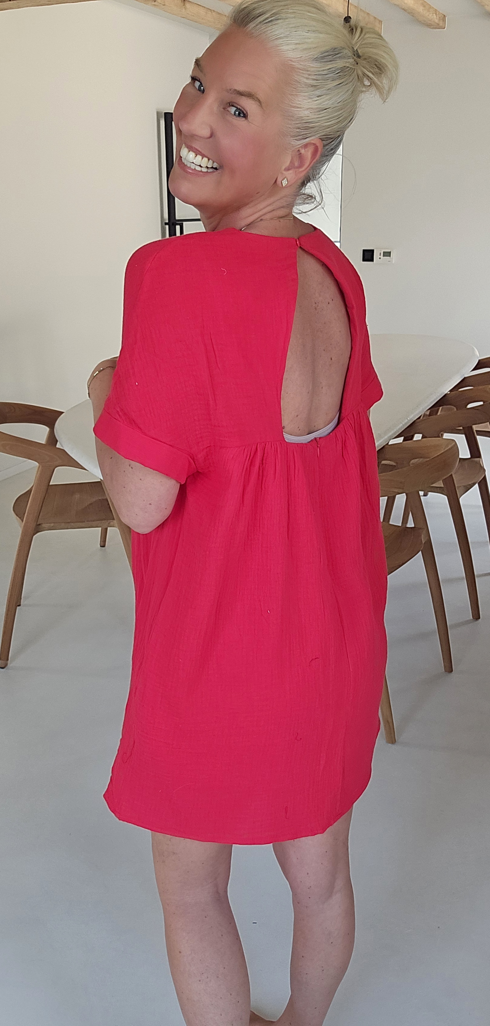 LOTJE tetra playsuit dress soft red